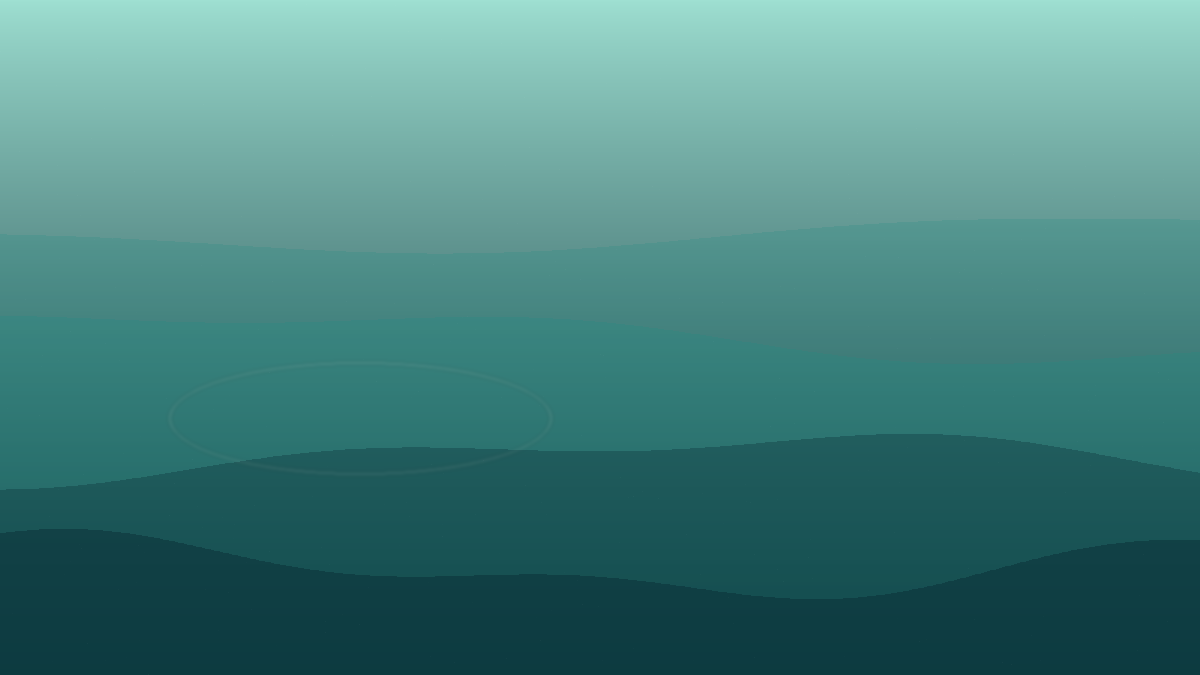 Illustration of ocean depth bands with a faint atoll ring
